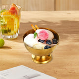 Golden Ice Cream Bowl Luxury Dessert Serving Bowl for Ice Cream