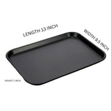 Chamcham Melamine Black Serving Tray For Snacks and Meals