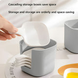 Snack Serving Plates with Storage Holder 6 Pc Set