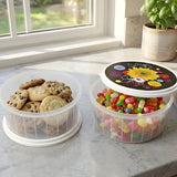 Plastic Glass 650ml Drink Holder with Attached Straw Ring
