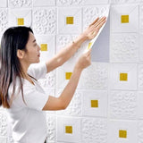 Pack of 4 White Bricks with Golden Spot