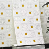 Pack of 4 White Bricks with Golden Spot