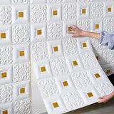 Pack of 4 White Bricks with Golden Spot