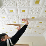 Pack of 4 White Bricks with Golden Spot
