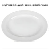Melamine 12 Inch White Oval Dish One Piece for Serving Food