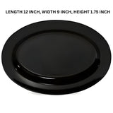Melamine 12 Inch Black Oval Dish One Piece for Serving Food