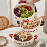 4 Grid Dried Fruit Tray with Transparent Lid