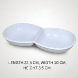 Melamine Vintage Sauce Divider White Serving Dish