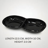 Melamine Vintage Sauce Divider Black Serving Dish