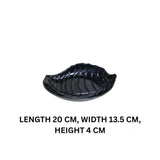 Melamine Black Leaf Small Platter For Serving