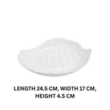 Melamine White Leaf Medium Platter For Serving
