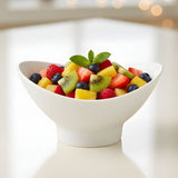 Melamine Lotus Medium Serving White Bowl