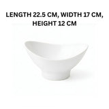 Melamine Lotus Medium Serving White Bowl