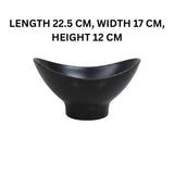 Melamine Lotus Medium Serving Black Bowl