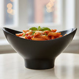 Melamine Lotus Large Serving Black Bowl