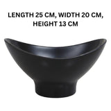 Melamine Lotus Large Serving Black Bowl