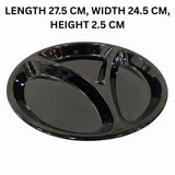 Melamine Euro Divider Black Serving Dish