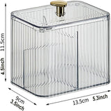 Cotton Swab & Cotton Pad Holder With 3 Compartments