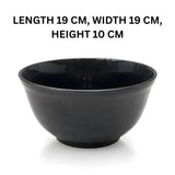 Melamine 7.5 Inch Large Black Serving Bowl