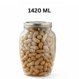 Ziba Airtight 1420 ML XL Glass Jar With Silver Lid