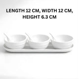 Melamine 7 PCS White Tulip Serving Soup Set With Tray