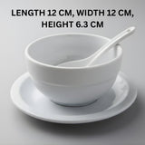 Melamine 3 PCS White Tulip Serving Set OF Bowl Saucer And Soup Spoon