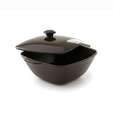 Melamine Black Square Serving Bowl With Lid