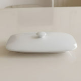 Melamine White Rectangle Serving Bowl's Lid