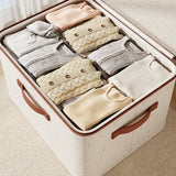 Collapsible Linen Clothes Storage Organizer Box With Dual Zipper