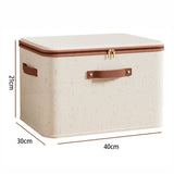 Collapsible Linen Clothes Storage Organizer Box With Dual Zipper