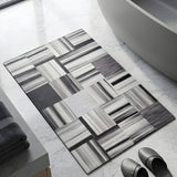 Contemporary Abstract Mosaic Nappa Leather Bath Mat