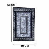Majestic Greek Key Nappa Leather Bath Mat Non Slip Rubber Mat
