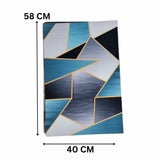 Abstract Oceanic Geometric Nappa Leather Bath Mat