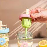 Lovely Cartoon Flower Glass Cup 500ML Drinking Cup