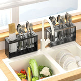 3 Portion Acrylic Cutlery Holder Metal Stand Organizer