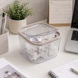 Transparent Plastic Desktop Trash Bin Mini Tabletop Waste Basket