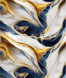 Self Adhesive Black Marble Sheet Blue & Gold Design
