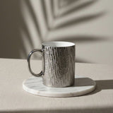 Luxurious Textured Silver Mug Set with Gift Box Big Size