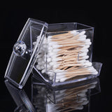 Acrylic Cotton Swab Organizer Box Transparent Cosmetic Storage