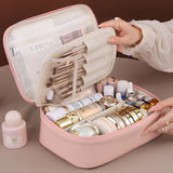 Multi Compartment Toiletry Cosmetic Bag Portable Travel Organizer