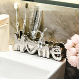 Ceramic Toothbrush Holder Elegant Bathroom Organizer