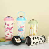 Digital Display Thermal Mug 600ML Cartoon Lily