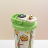 Digital Display Thermal Mug 600ML Cartoon Lily