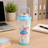 Digital Display Thermal Mug 600ML Cartoon Lily
