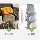 6-POCKET FOLDABLE HANGING HANDBAG ORGANIZER