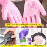 Multipurpose Silicone Dish Washing Gloves With Scrubber
