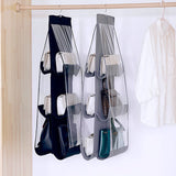 6-POCKET FOLDABLE HANGING HANDBAG ORGANIZER