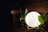 3D USB Rechargeable Moon Lamp Color Changing Sensor Touch Decoration Crystal Ball Night Lamp with Wooden Stand - Alif Online