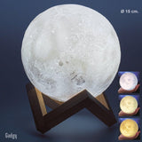 3D USB Rechargeable Moon Lamp Color Changing Sensor Touch Decoration Crystal Ball Night Lamp with Wooden Stand
