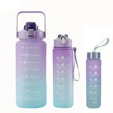 3PCS/set Sports Water Bottle With Straw Men Women Fitness Water Bottles Outdoor Cold Water Bottlesc With Time Marker Drinkware - Alif Online